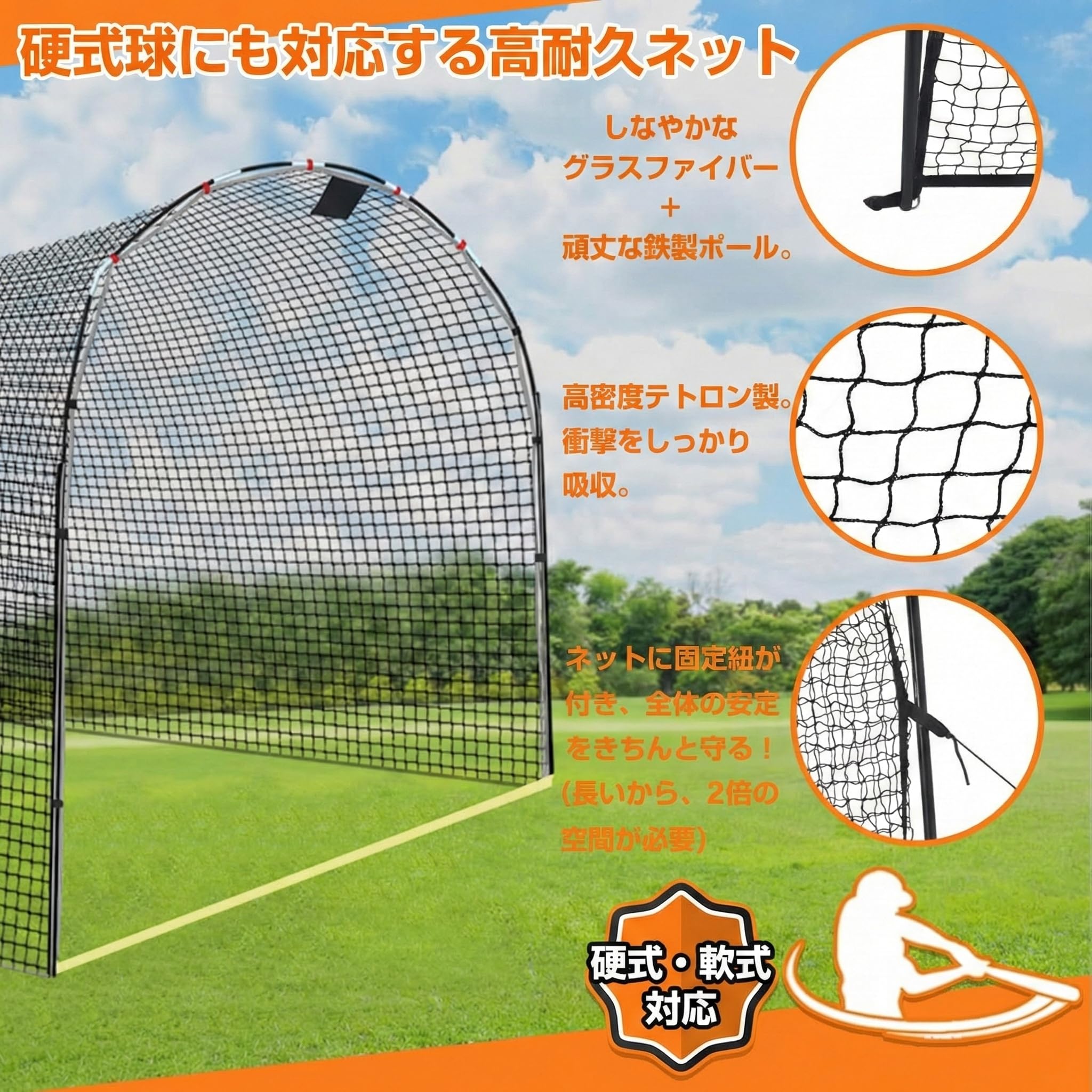 Amazon.co.jp: HiGood バッティングケージ 野球ネット 自宅 屋外